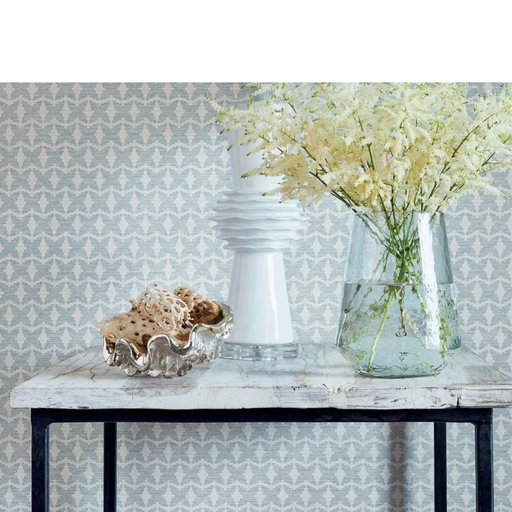 Chic Light Blue and White Wallpaper UNOPENED ROLLS